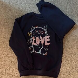 SHEIN Black Graphic Sweatshirt